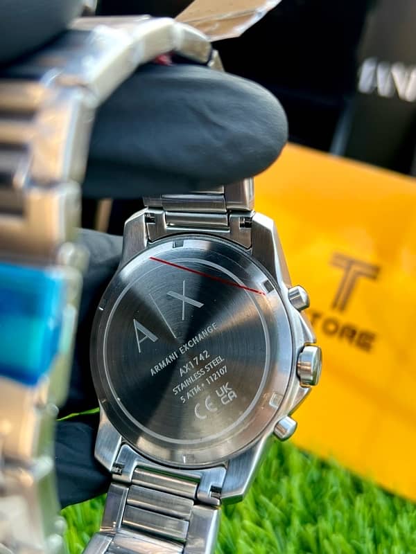 Original Armani Exchange Silver Stainless Steel Watch Complete Box 5