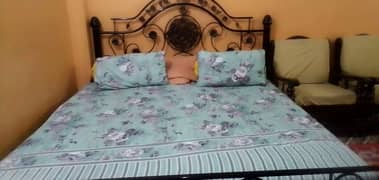 Iron Bed with diamond mattress