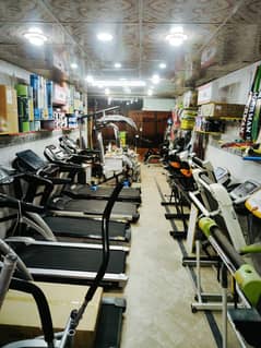 Treadmill elleptical bench press exercise cycle walking running cardio