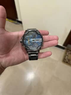 Diesel Men’s Quartz Grey Stainless Steel Blue Dial 57mm