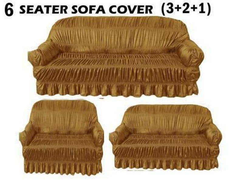 6 Seater Jersey Self Textured Sofa Cover for Sale 2