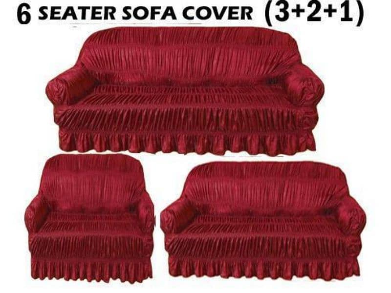 6 Seater Jersey Self Textured Sofa Cover for Sale 4
