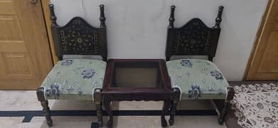 Coffee Table and Chairs | Chinioti Style | 2 chairs and 1 Table