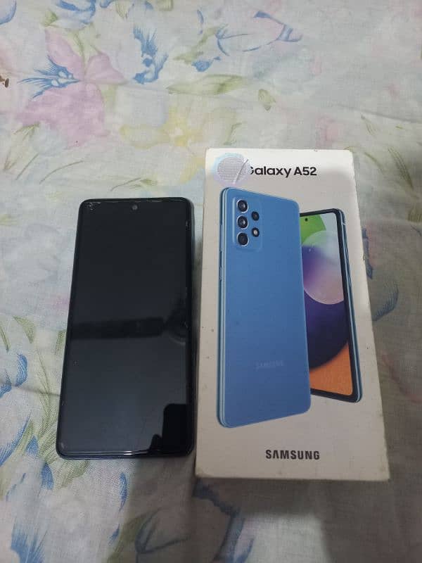 samsung a52 mobile with complete box phone 1