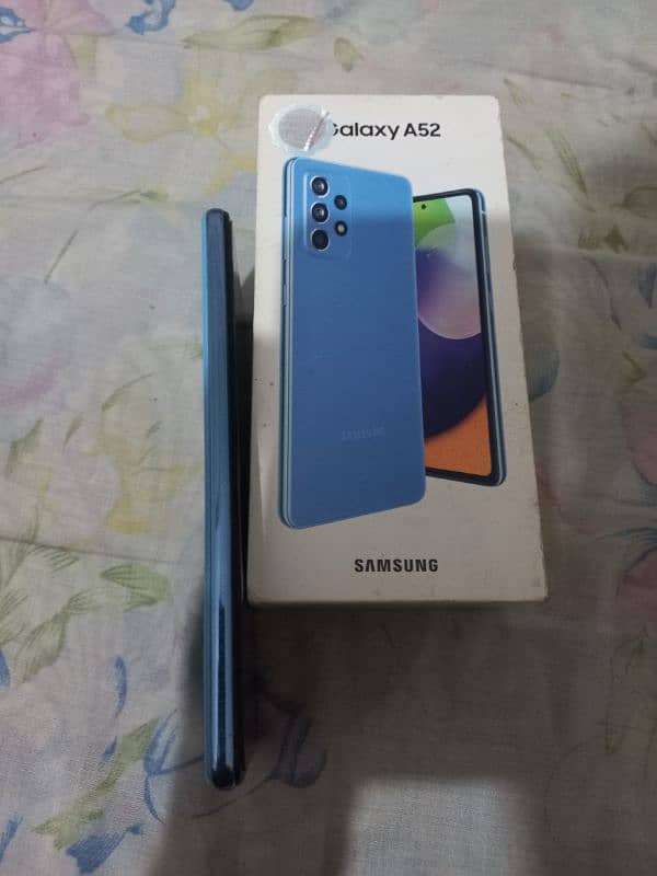 samsung a52 mobile with complete box phone 2