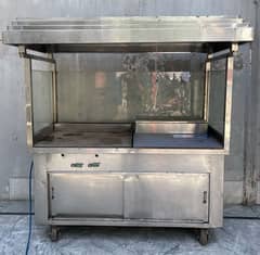 Burger Counter with Stove + Fryer + Marination Counter and a Stand.