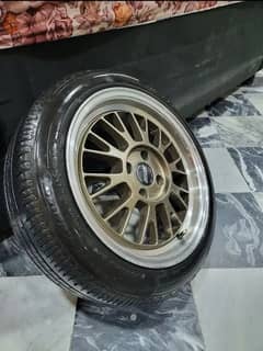 volks racing rim tyre setup