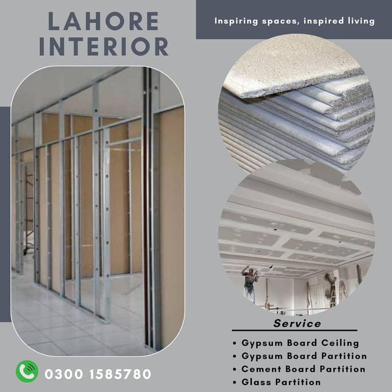 glass partition/gypsum board partition/partition work 0