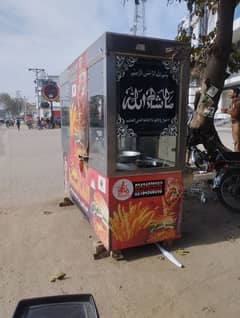 burger and shawarma counter with fryer