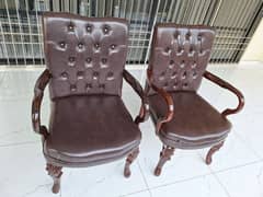 Pair of Visitor Chair in Solid Keekar Wood