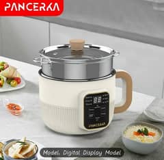 PANCERKA 1.0L Mini Electric Cooking Pot with Steamer