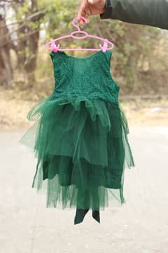 Green fluffy frock