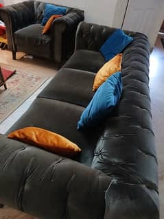 Sofa Set//5 seater sofa//Shesham wood Sofa//3+1+1 Seater Sofa