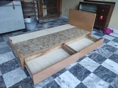 Single Bed (wooden) with Spring Mattress (8 inch)