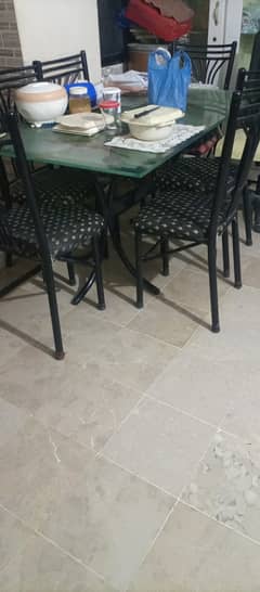 Dining table and 6 chairs