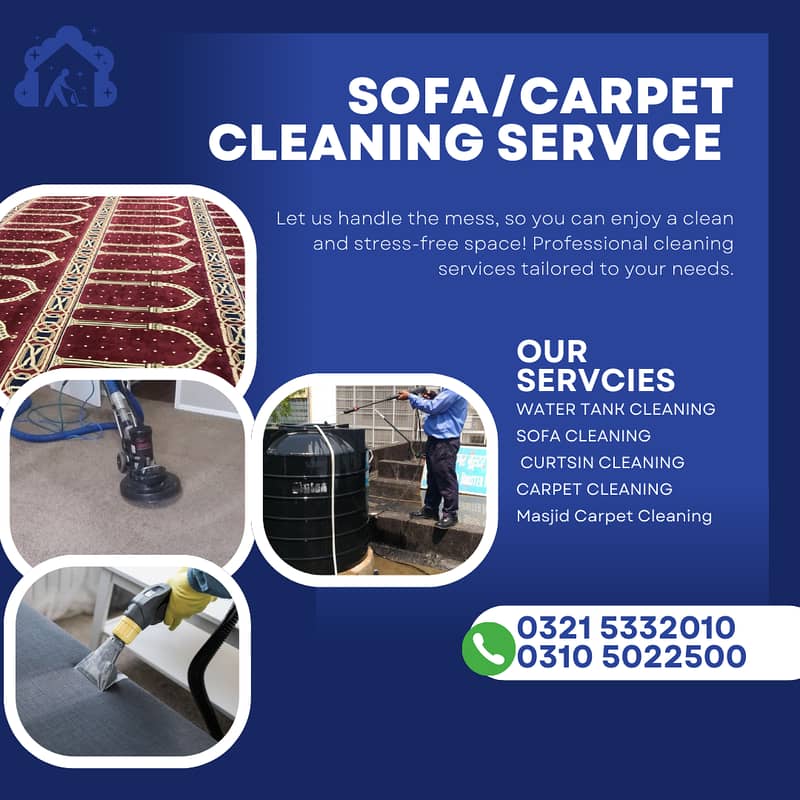 Water Tank Cleaning/ Sofa Cleaning /Carpet Cleaning/ Car Seat Cleaning 0
