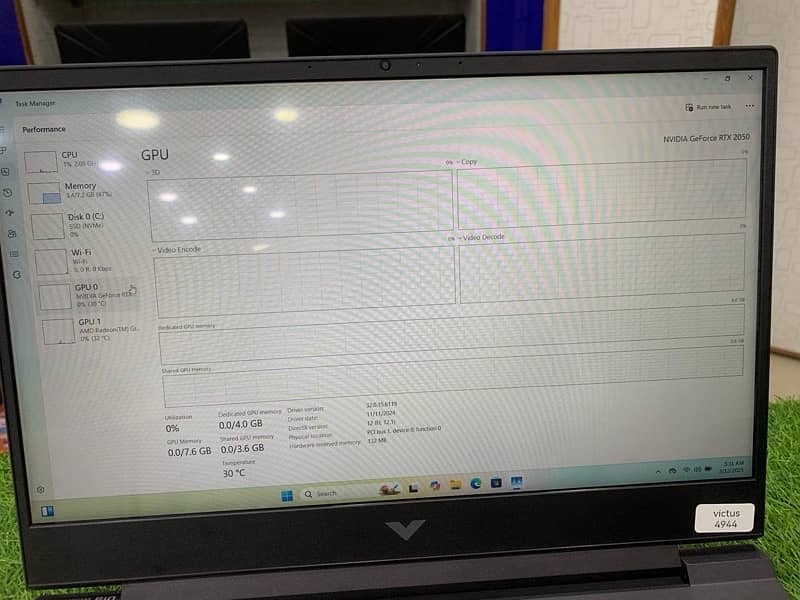 HP Victus 15 ! Ryzen 7535 ! Nvidia RTX2050 8