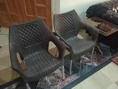 2 Office Sofa Chair & 6 Plastic Chairs & 2 Wood Sofa Chairs