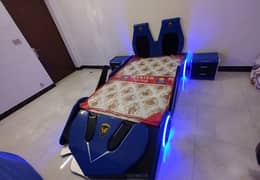 Customized Car Shaped Bed with LED Lights for Kids