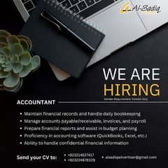 We're Hiring! Female Accountant