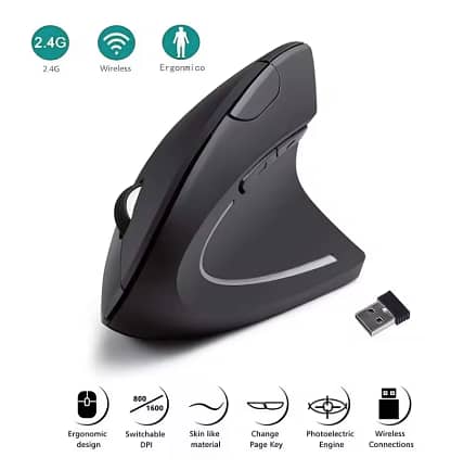 Vertical Mouse Wireless Ergonomic 2.4GHz 0