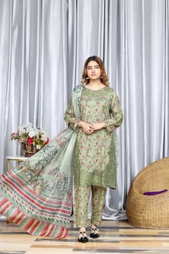 lawn 3 piece suit with high quality fabric