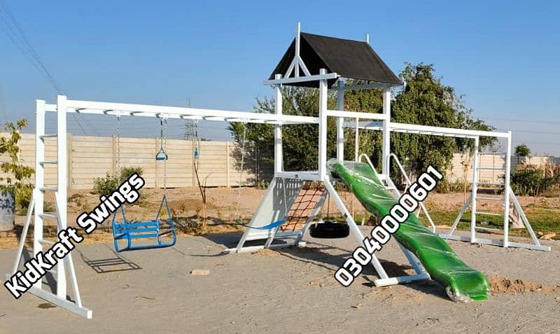 kids Slide/Swings/Kids rides/jhula/Spring rider/jungle gym/gazebo/bar 16