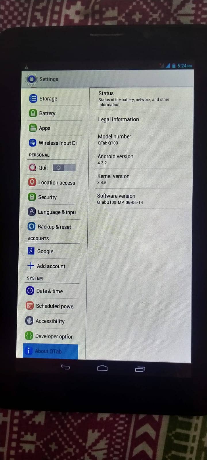 QTab Q100 – SIM Supported Tablet 0