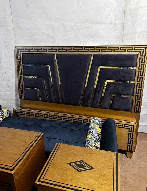 Wooden Bed with side tables and dressing 0