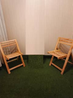 Folding Wooden 2 Chairs