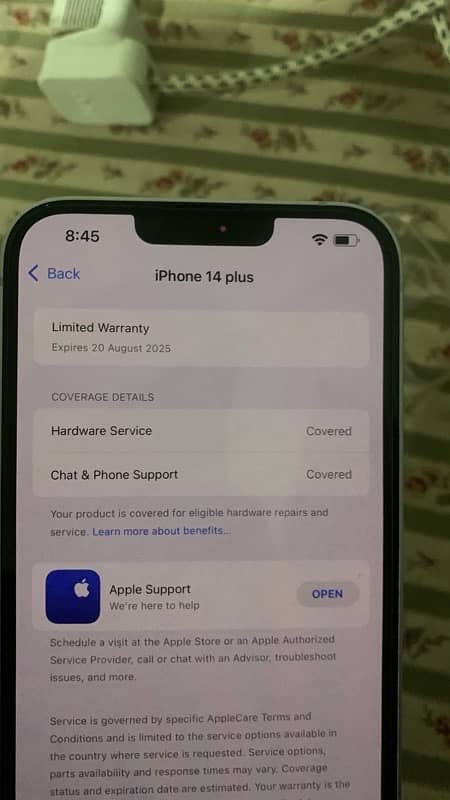 Iphone 14 plus only kit 100 health 10/10 wtsapp:0344/41350/72 2