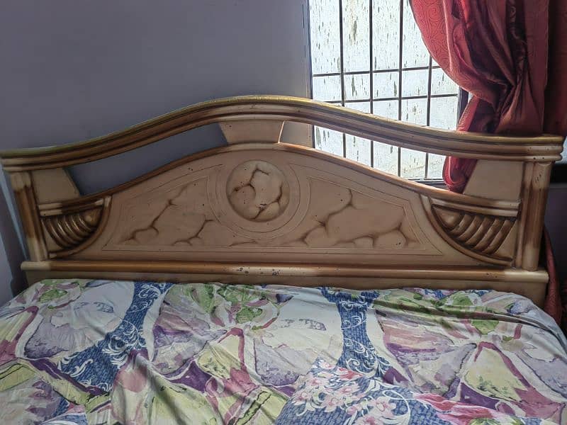 Double bed for sale with spring mattress urgent sale 1