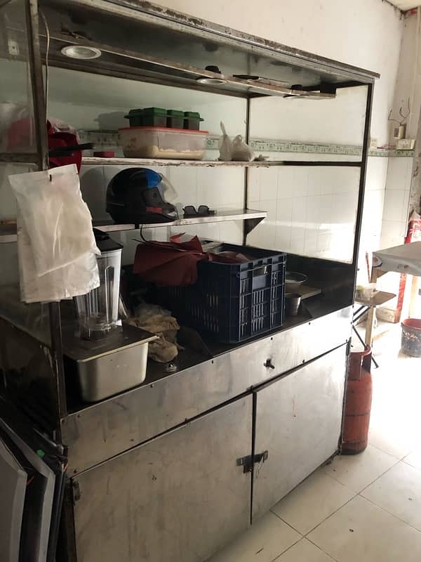 Fast food counter For Sale Hot plate with Fryer 3