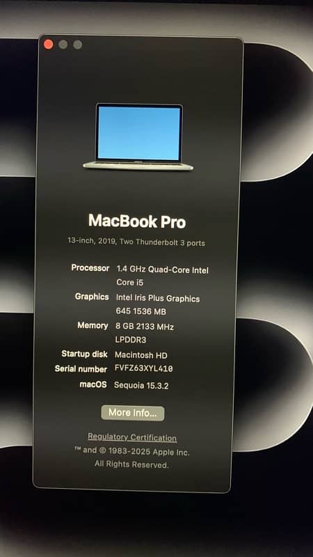 Macbook Pro 2019 13” 15 cycle count 4