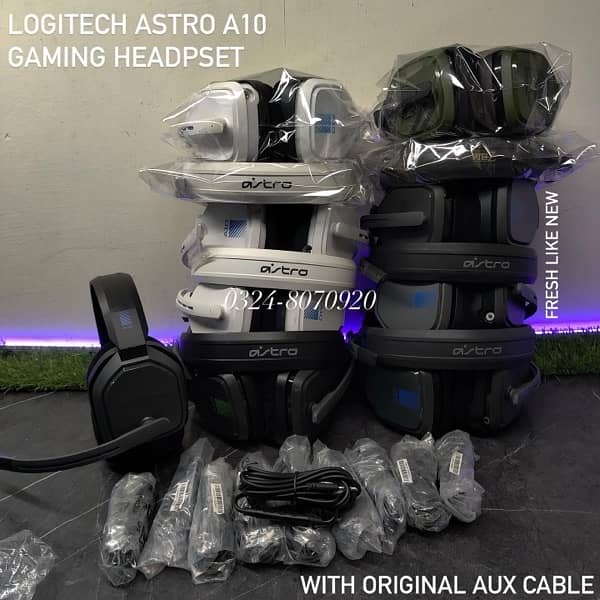 Logitech Astro A10 Wired Gaming Headset For PC PS XBOX Mac Headphone 2 3