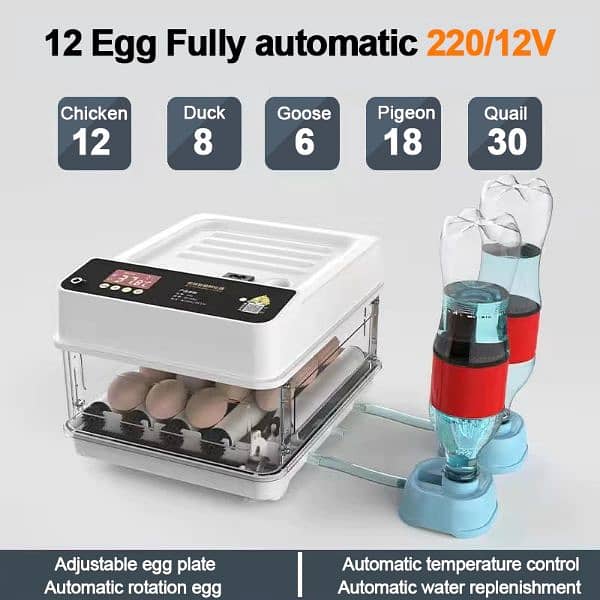 70 Eggs Intelligent Incubator Full Automatic AC-DC 3