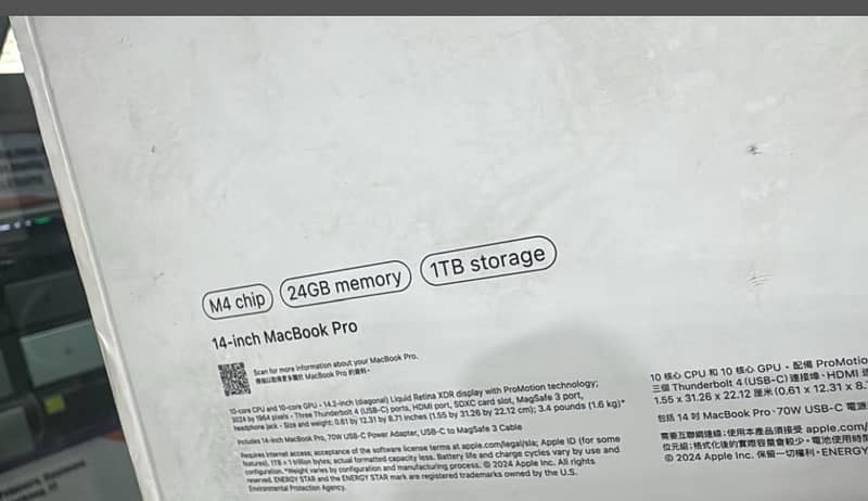 Macbook Pro 14 Inch M4 Chip 24GB/1TB 0