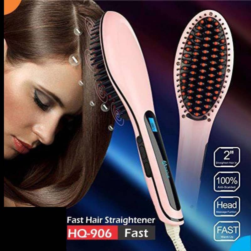 Electric Fast Hair Straightener Brush 1