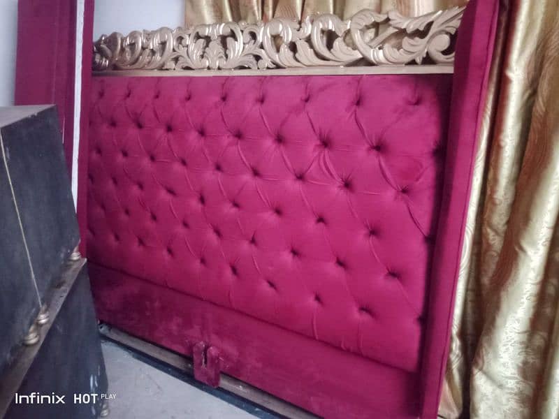 bed with side table, dressing and small sofa used but neat fresh look 0