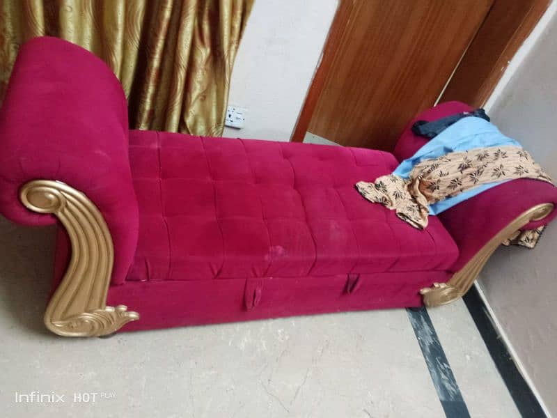 bed with side table, dressing and small sofa used but neat fresh look 4