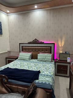 King size bed set with dewan, dressing table and spring mattress