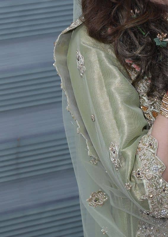 Bridal Maxi Full Embroidery Multicolor Work on Net Fabric Pista 3