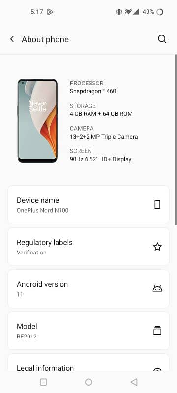 OnePlus Nord N100 3