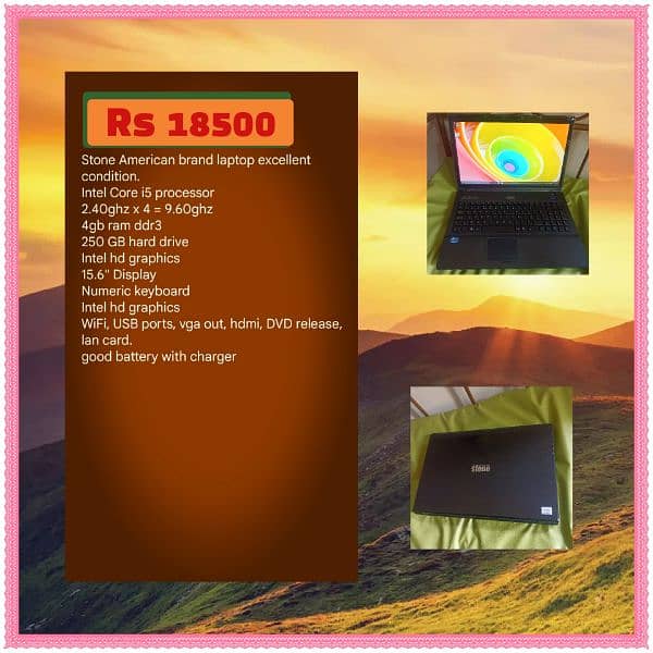 Toshiba paper slim Laptop backlight keyboard corei5 4gb ram 128GB ssd 10