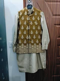 Mehndi Dress with Waistcoat