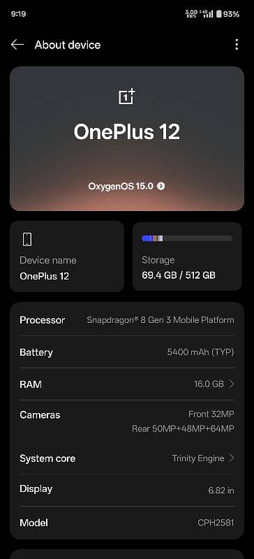 Oneplus 12 16 512 7