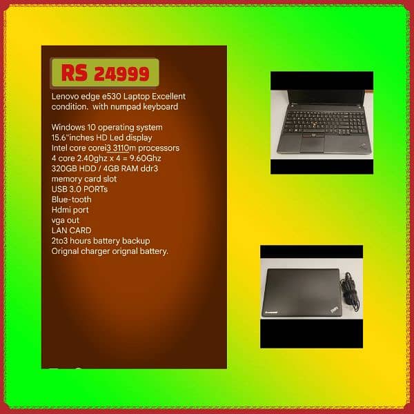 Dell Latitude e6530 Laptop 15.6"Big display full keyboard 3hours btry 4