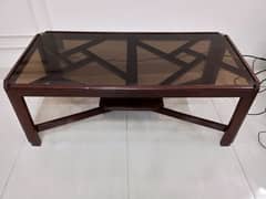 Shesham wood Center Table with Glass