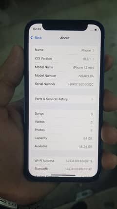 iphone 12 mini 64gb 03097754596 non pta jv using main k sara