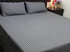 Luxurious Printed Cotton King Size Bed Sheet